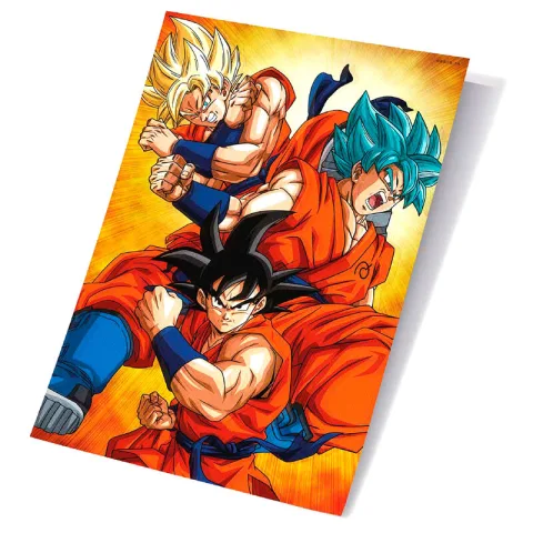 Poster 3D de Dragon Ball Super com Champa e Goku