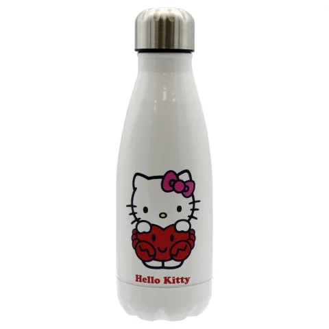 Explora a garrafa térmica Hello Kitty do signo Caranguejo: 550 ml em aço inoxidável que mantém bebidas frias 24 h e quentes 12 h. Perfeita para oferecer!