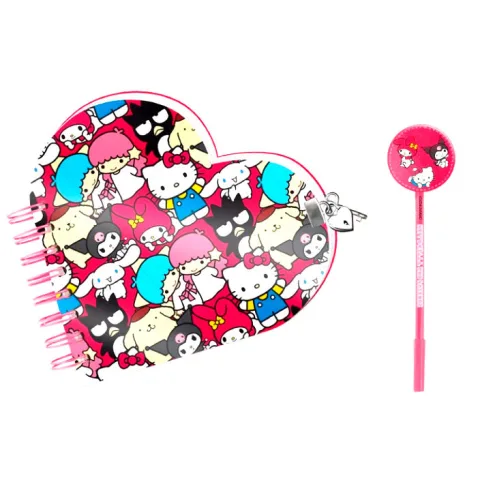 Escreve memórias e segredos com o Conjunto Diário e Esferográfica Friends Hello Kitty da Karactermania