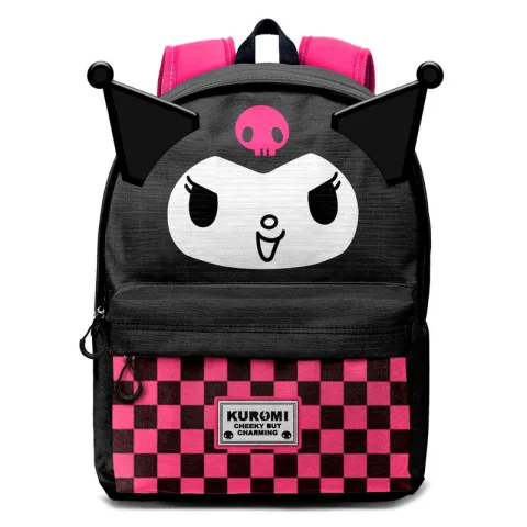 Mostra o teu lado rebelde com a Mochila Kuromi Hello Kitty de 44 cm da Karactermania