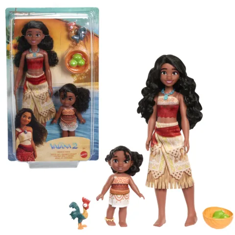 Recreia a magia de Vaiana 2 com este conjunto da Mattel! Inclui as bonecas de Vaiana e Simea