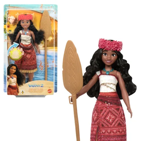 Canta com a Boneca Cantarina Vaiana 2 da Disney Mattel. Pressiona o torso para ouvir a canção We Are Back em quatro idiomas. Descobre este modelo articulado!