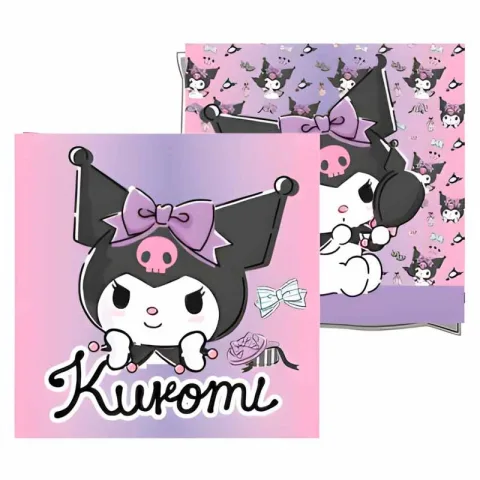Almofada Kuromi de 38 x 38 cm em velboa macia