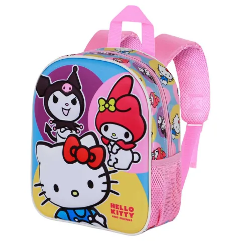 Descobre a Mochila 3D Happy Hello Kitty and Friends de 30 cm