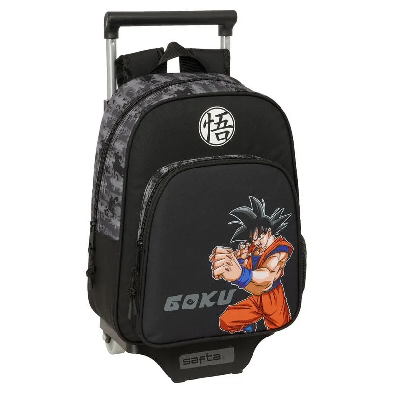 Mochila trolley Dragon Ball de 33 cm com carro em aço e mochila extraível. Alças acolchadas e bolso para garrafa
