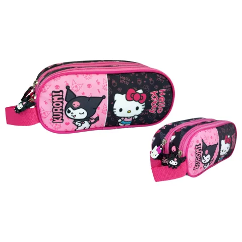 Estojo Kuromi & Hello Kitty de 23 x 10 x 6 cm para lápis