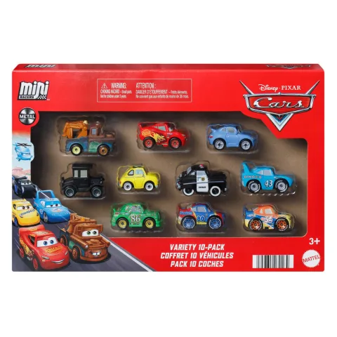 Pack de 10 mini carros de Cars da Disney Pixar