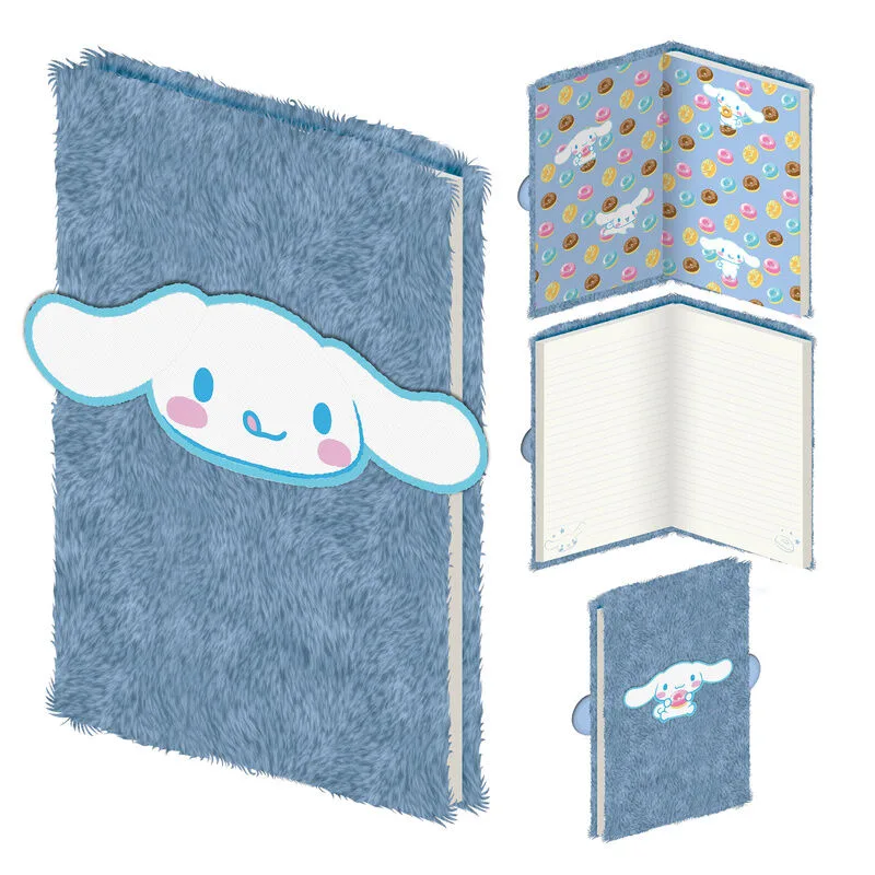 Escreve e desenha com o Caderno de Peluche A5 Cinnamoroll Hello Kitty