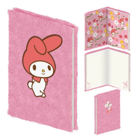 Regista ideias e memórias no Caderno de Peluche A5 My Melody Hello Kitty