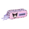 Estojo duplo Kuromi Hello Kitty da Safta com dois compartimentos com fecho e pega lateral