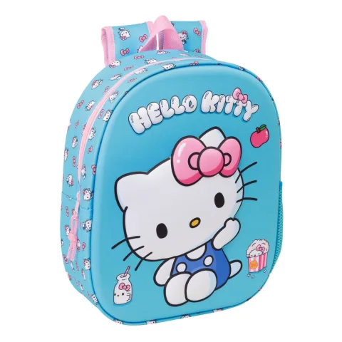 Mochila 3D Hello Kitty de 33 cm com frente termoformada