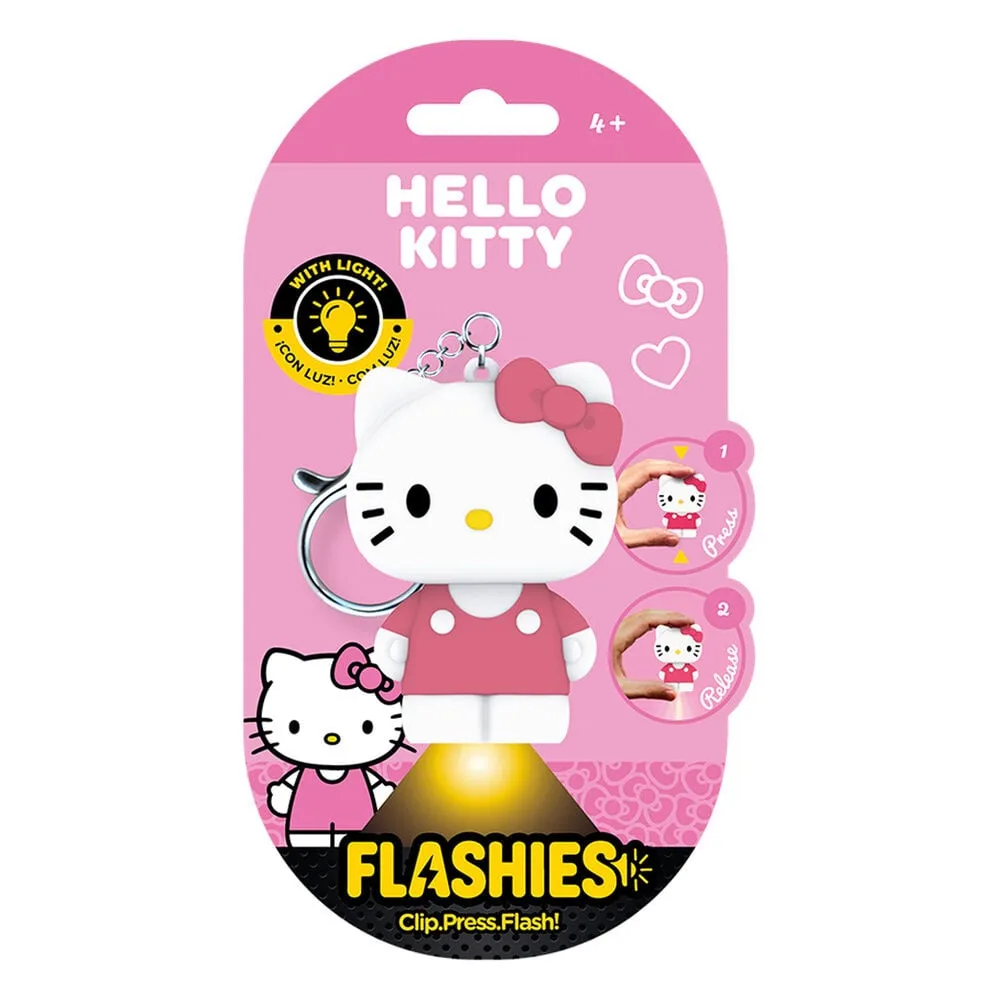 Carrega na cabeça da Hello Kitty e acende a luz! Porta-chaves Flashies em figura 3D