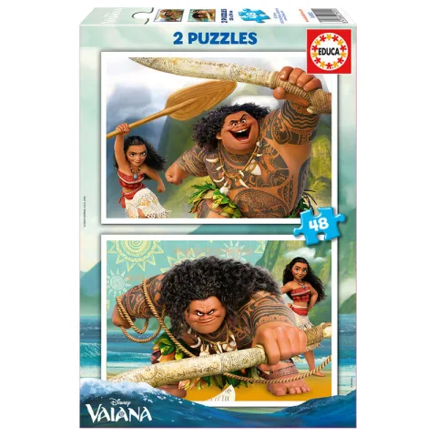 Divirta-se com o Puzzle Vaiana Disney de 2 x 48 peças da Educa Borras. Dois puzzles com imagens vibrantes de 28x20 cm para estimular as crianças. Descobre já!