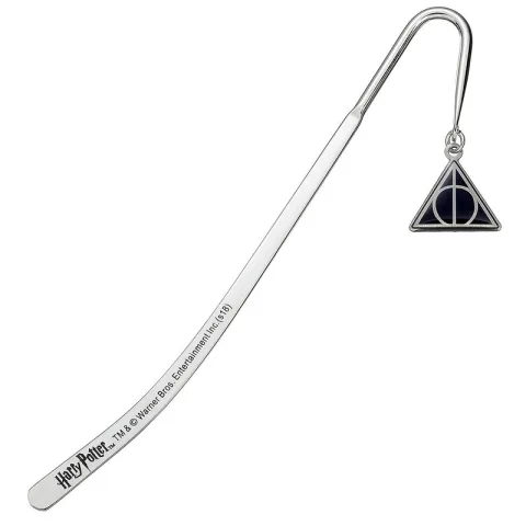 Marcador de livros Talismãs da Morte Harry Potter oficial da The Carat Shop. O símbolo dos três irmãos a acompanhar as tuas leituras. Descobre já!