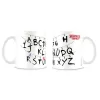 Caneca de cerâmica Stranger Things com o alfabeto de Hawkins