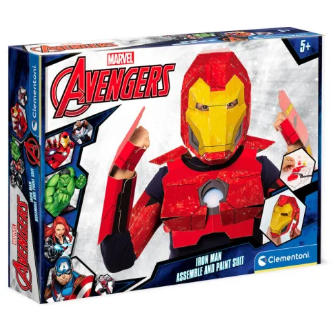 Monta a máscara do Homem de Ferro com este kit Marvel da Clementoni. Acessórios de cartão para brincar aos super-heróis a partir dos 5 anos. Compra já!