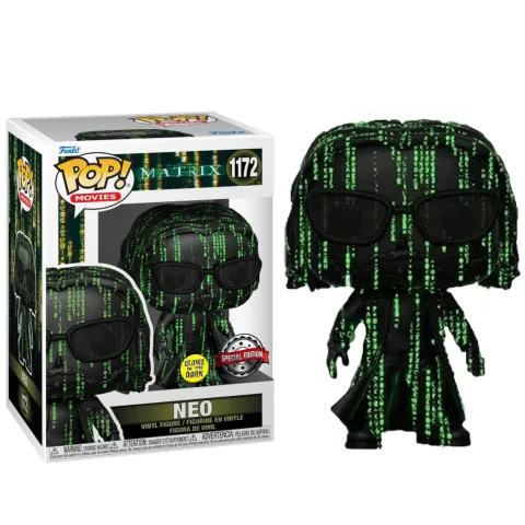 Neo de The Matrix numa figura Funko POP! exclusiva que brilha no escuro