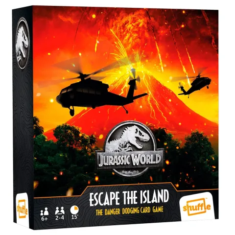 Salva dinossauros em Isla Nublar neste jogo de mesa Jurassic World da Shuffle. Para 2 a 4 jogadores