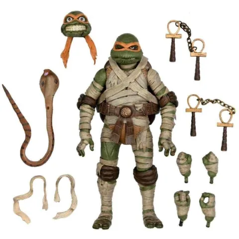 Figura de Ação Ultimate Michelangelo como Múmia da NECA: 18 cm