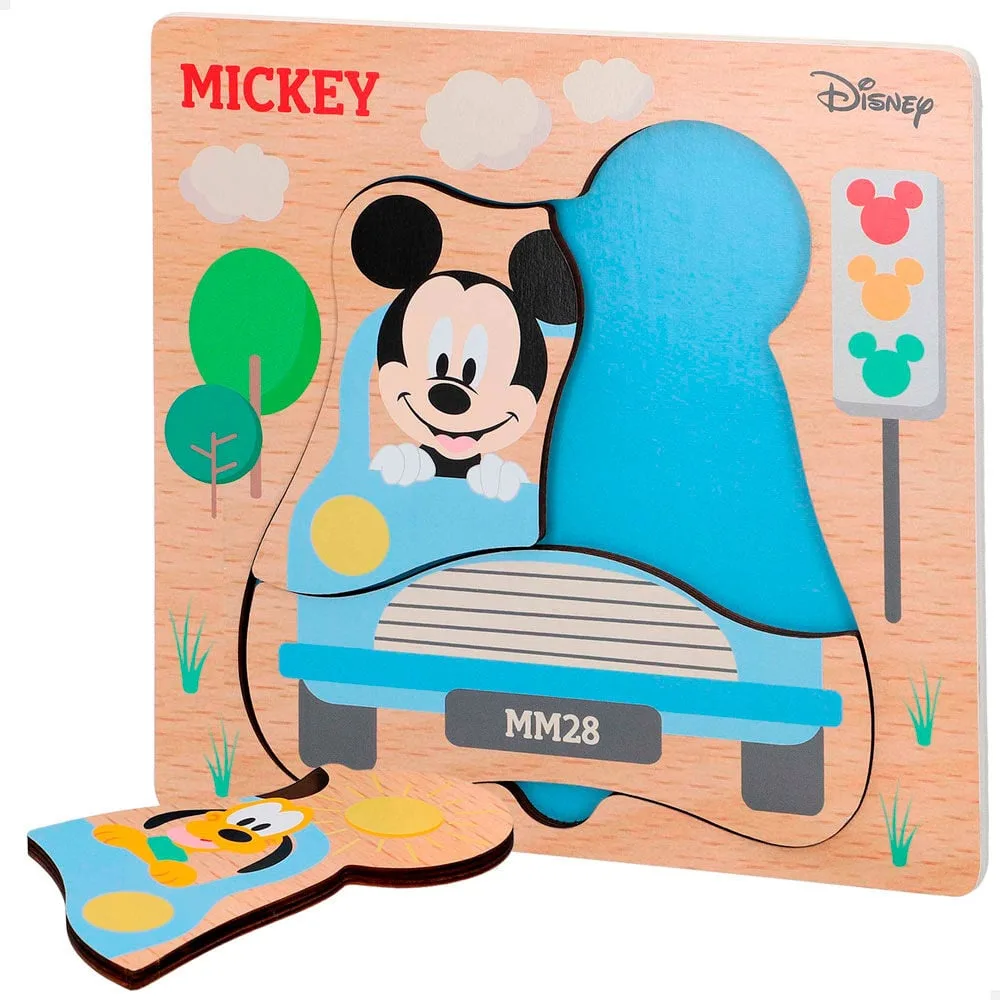 Puzzle de Madeira Mickey e Minnie Disney da Woomax
