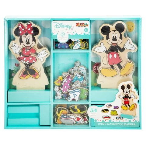 Veste a Minnie com o Jogo Magnético de Madeira Vestidos da Minnie Disney