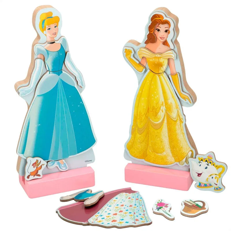 Jogo Magnético de Madeira Vestidos das Princesas Disney 45 Peças - Image 2