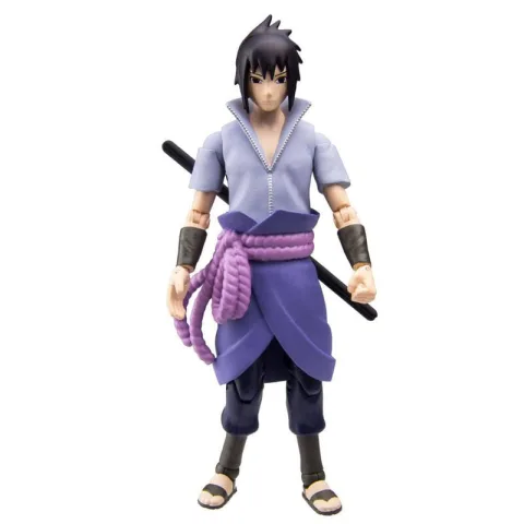 Põe Sasuke Uchiha em pose com esta Figura de Ação da Série 2 de Naruto Shippuden. Articulada