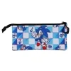 Estojo triplo do Sonic com três compartimentos e 23 x 7 x 11 cm. Organiza canetas e lápis com o estilo dos videojogos. Escolhe o teu para o regresso às aulas!