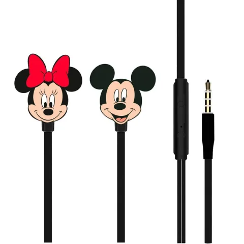 Ouve as tuas músicas com os Auriculares Minnie e Mickey Disney. Têm comando multifuncional