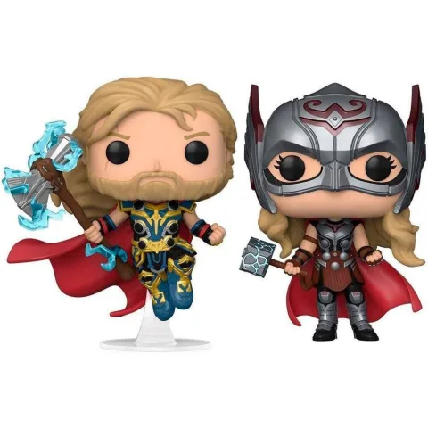 Thor e Mighty Thor de Thor: Love and Thunder num pack exclusivo de 2 figuras Funko POP! da Marvel. Um blister ideal para fãs de super-heróis. Descobre-o já!