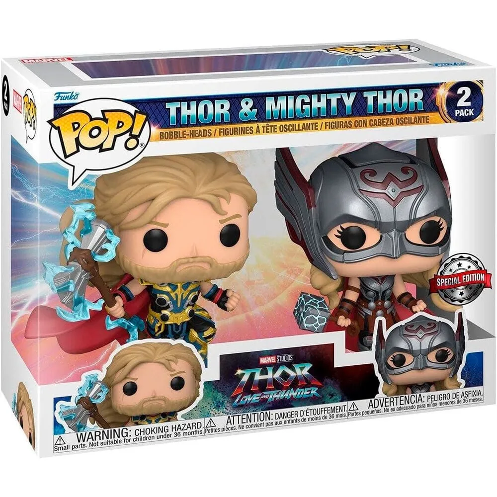 Pack 2 Figuras Funko POP! Marvel Thor Love and Thunder Thor e Mighty Thor Exclusivo - Image 2