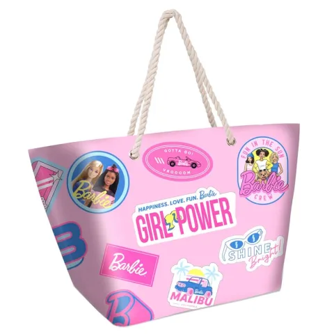 Leva a Barbie para a praia com a Bolsa de Praia Malibu da Karactermania. Compartimento único com fecho
