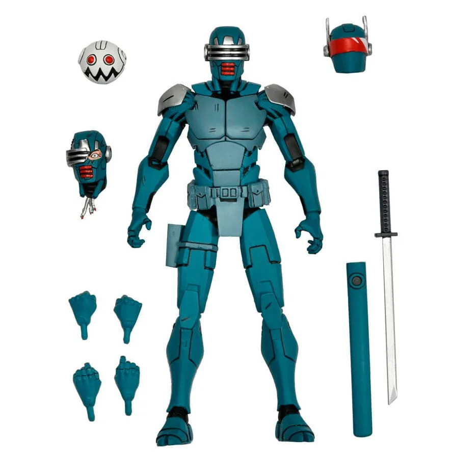 A Figura de Ação Ultimate Synja Patrol Bot da NECA vem de Tartarugas Ninja: The Last Ronin. Tem 18 cm