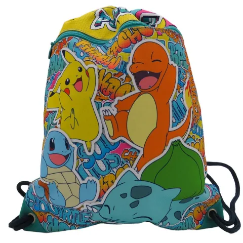 Saco de cordões Urban Colors Pokémon com 43 cm e bolso frontal