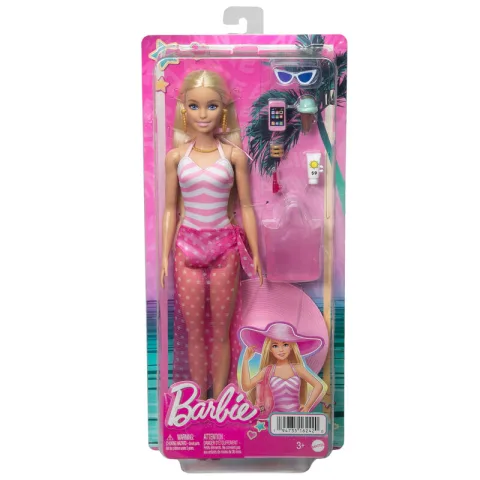 Vive um dia de verão com a Boneca Dia na Praia Barbie da Mattel. Inclui fato de banho