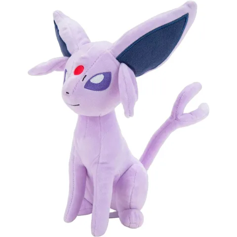 Peluche Espeon Pokémon de 20 cm da Jazwares. Uma evolução de Eevee do tipo Psíquico para brincar e colecionar. Descobre este peluche para fãs de Pokémon!