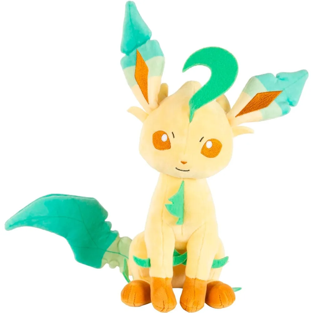 Peluche Leafeon Pokémon de 23 cm da Jazwares. A evolução de Eevee do tipo Planta em versão macia para brincar e colecionar. Vê este peluche na loja.