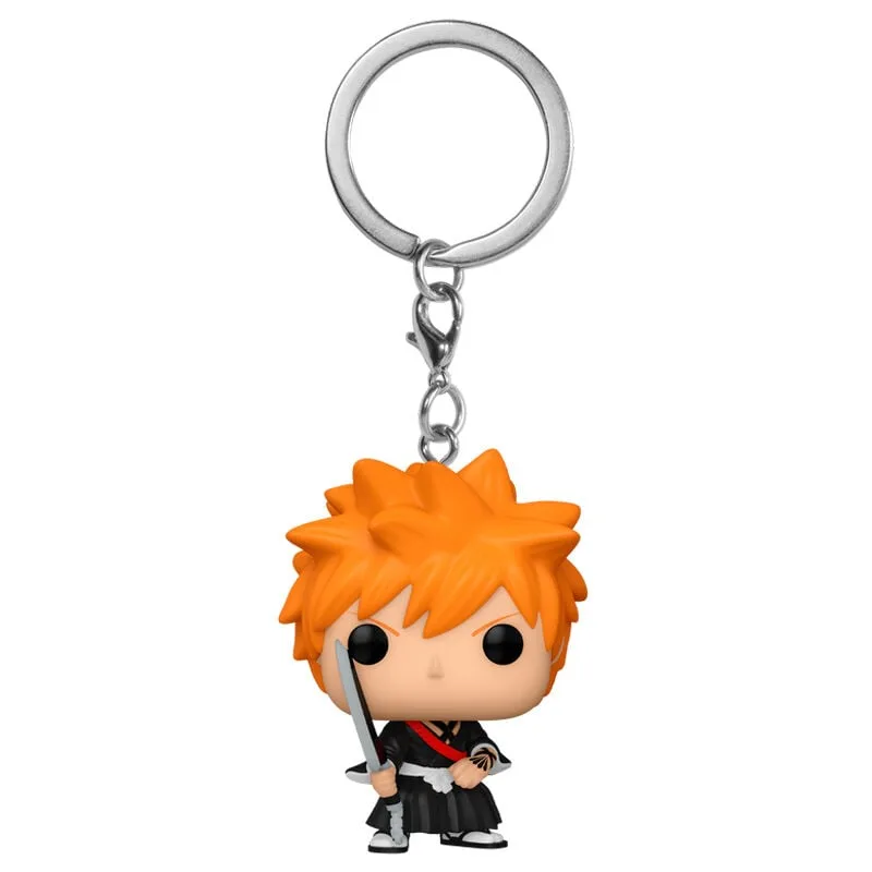 Ichigo Kurosaki de Bleach num porta-chaves Funko Pocket POP! de vinil. Uma miniatura para fãs de anime e mangá. Descobre já!