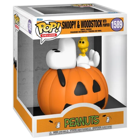 Snoopy e Woodstock com abóbora em figura Funko POP! Deluxe dos Peanuts