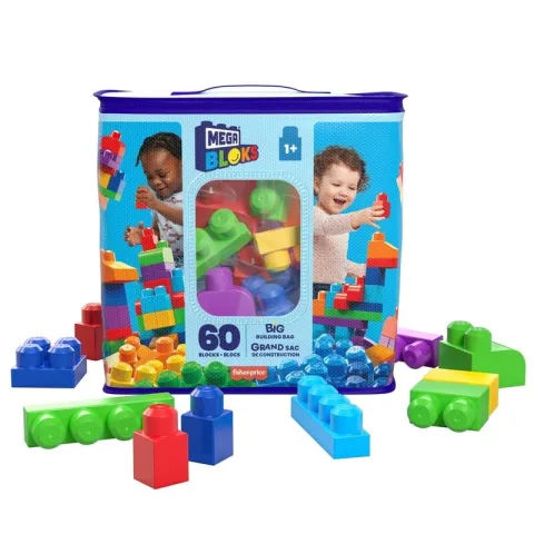 Bolsa de Blocos de Construção MEGA Bloks Azul com 60 peças