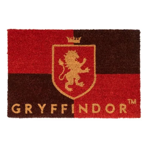 Orgulho de Gryffindor logo à porta com o tapete de entrada do Harry Potter. Fibra de coco