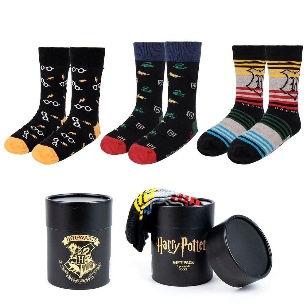 Conjunto de 3 pares de meias Harry Potter para adulto