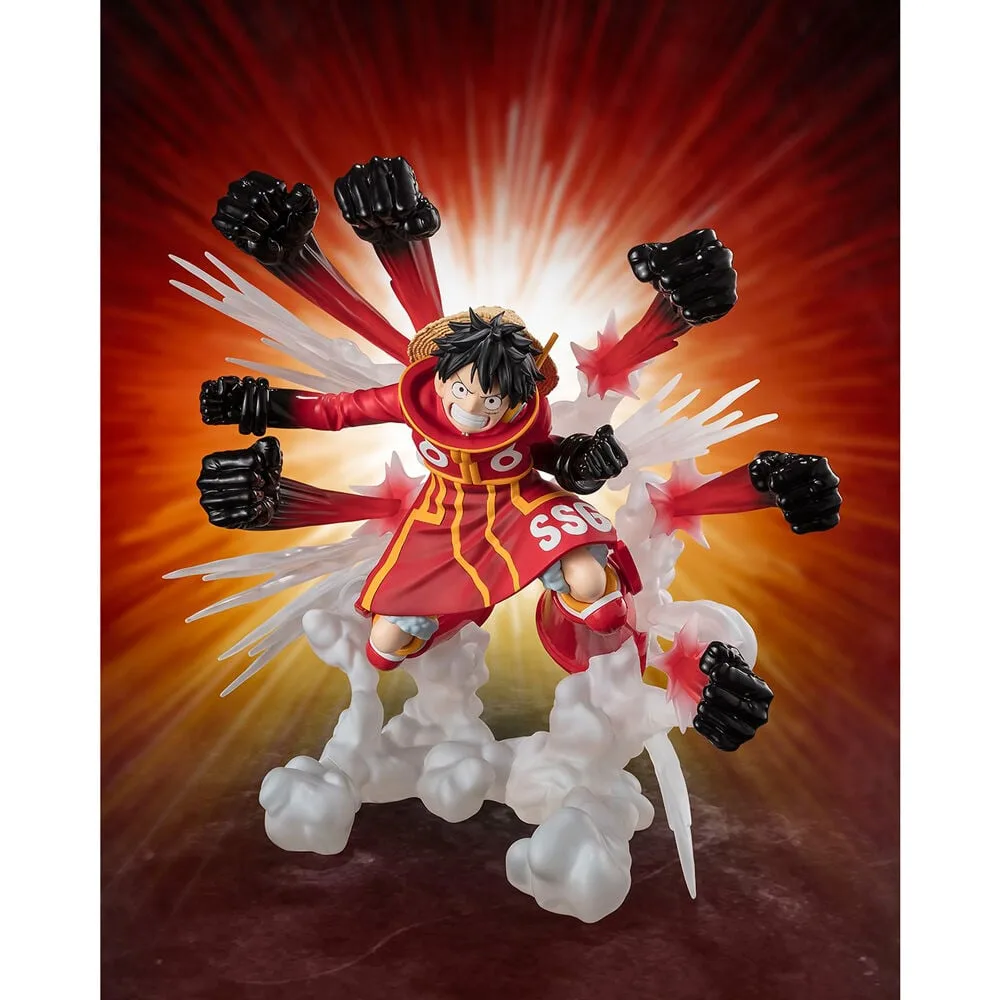 Figura Figuarts Zero de Luffy no ataque Gum Gum Hawk Gatling
