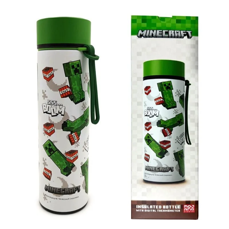 Garrafa térmica Minecraft de 450 ml com termómetro