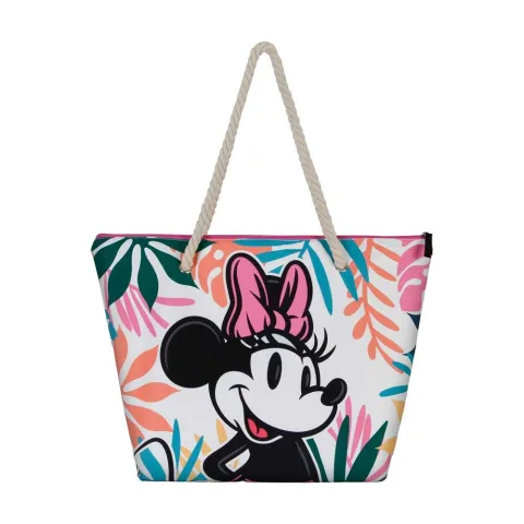 Leva o essencial para a praia na Bolsa de Praia Island Minnie Mouse Disney da Karactermania. Um só compartimento com fecho e duas asas. Descobre já!