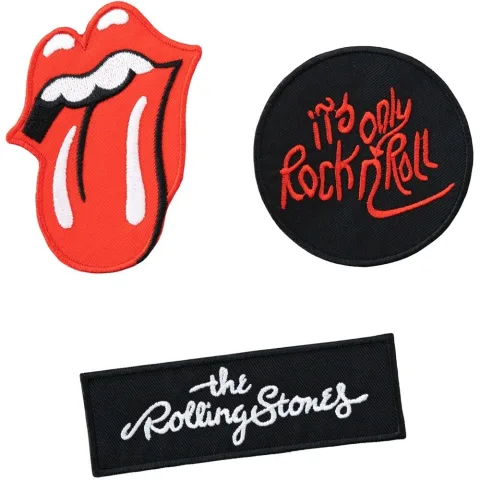 Três patches dos The Rolling Stones em poliéster