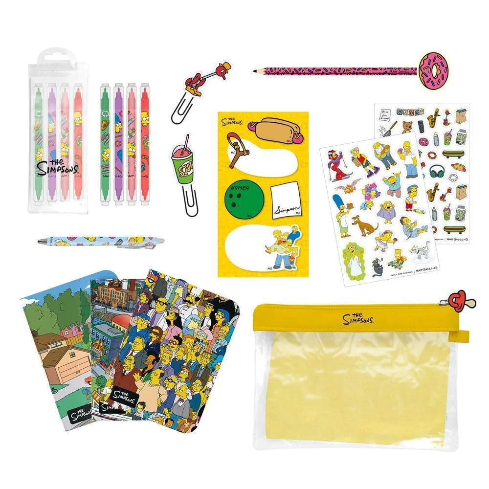 Prepara as aulas com o Conjunto de Papelaria Os Simpsons da ERIK. Um kit compacto e divertido para a escola ou o escritório