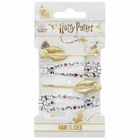 Conjunto de 4 ganchos de cabelo Snitch Dourada Harry Potter
