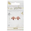 Brincos Fawkes Rose Gold Harry Potter com esmalte colorido