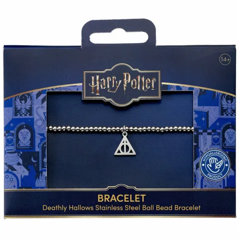Pulseira de contas Talismãs da Morte Harry Potter em aço inoxidável hipoalergénico